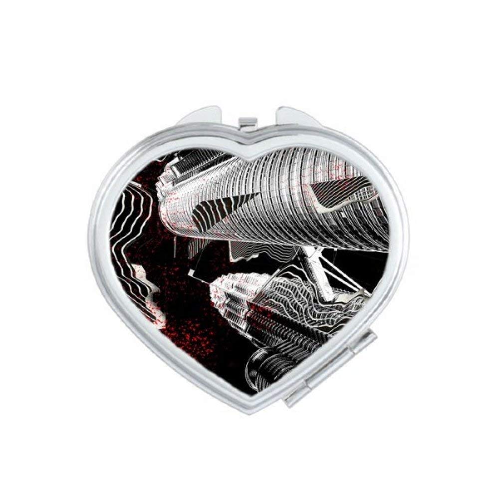 DIYthinker Urban Life Building City Heart Compact Makeup Mirror Portable Cute Hand Pocket Mirrors Gift