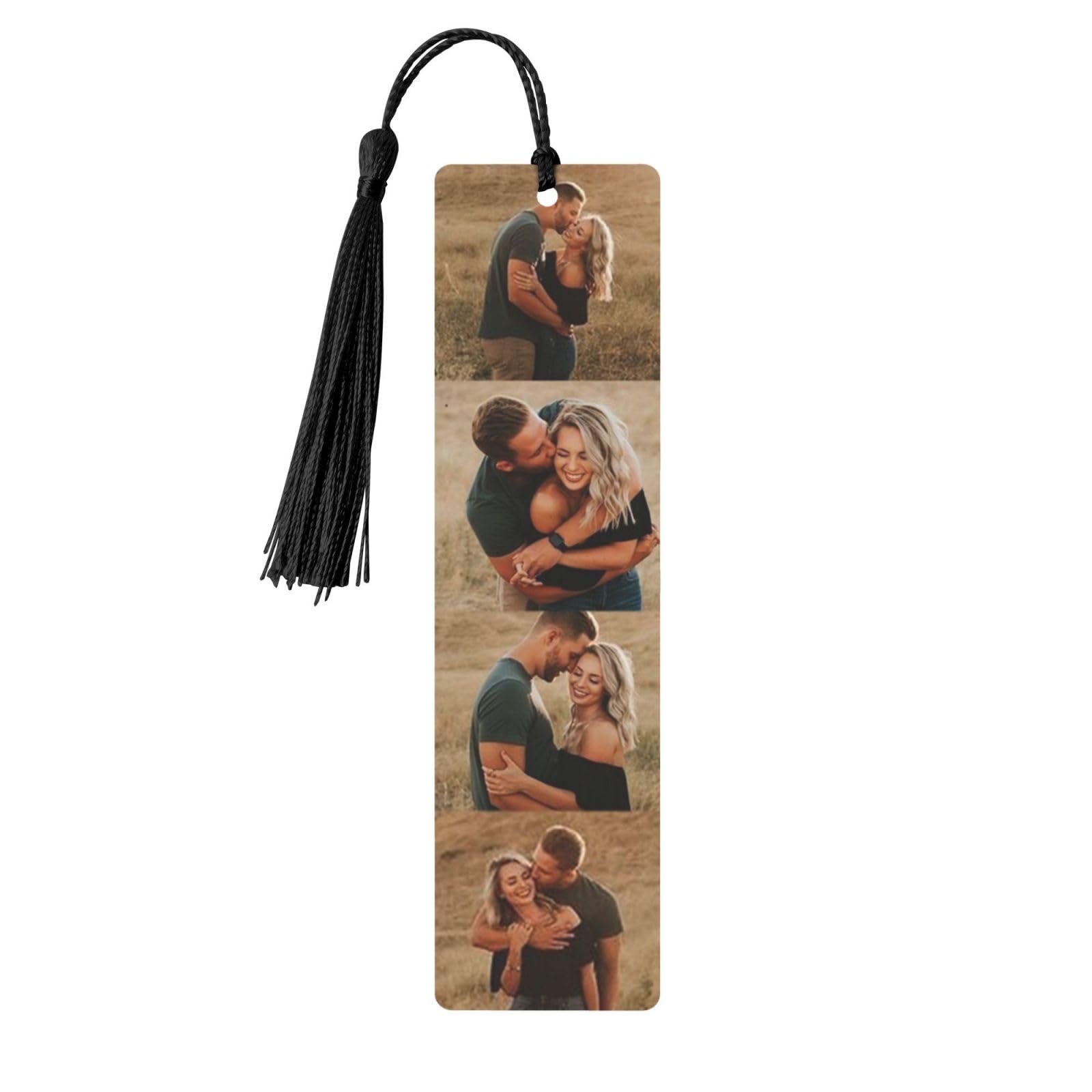 Personalized Bookmark with Picture Text Custom Photo Bookmark-Customized 2-Sided Aluminium Bookmarks with Tassel Gift for Men Women Birthday Teachers Day Christmas