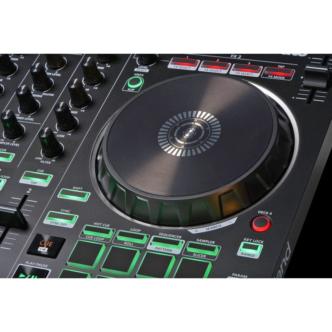 Roland DJ-202 - Controller USB DJ a 2 canali a 4 canali + custodia Gator + panno in microfibra Keepdrum