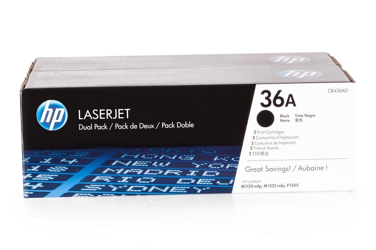 Oryginalny toner pasujący do HP LaserJet M 1500 Series HP 36A CB436AD - 2x Premium kartridż do drukarki - czarny - 2x 2000 stron