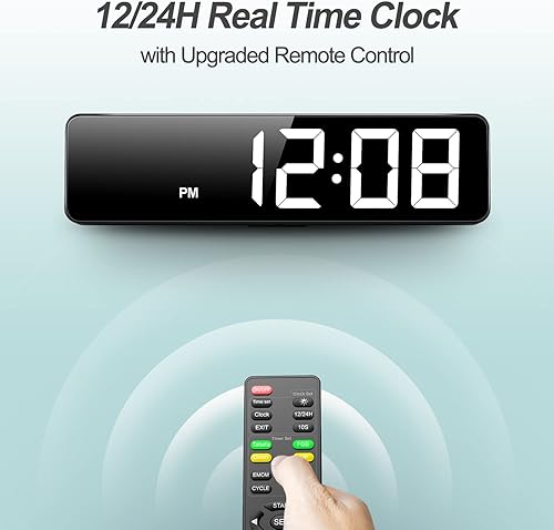 Miniatura 7 de Temporizador de gimnasio con pantalla LED grande de 15 pulgadas, entrenamiento de intervalo, cuenta regresiva y superior, cronómetro, 12 volúmenes
