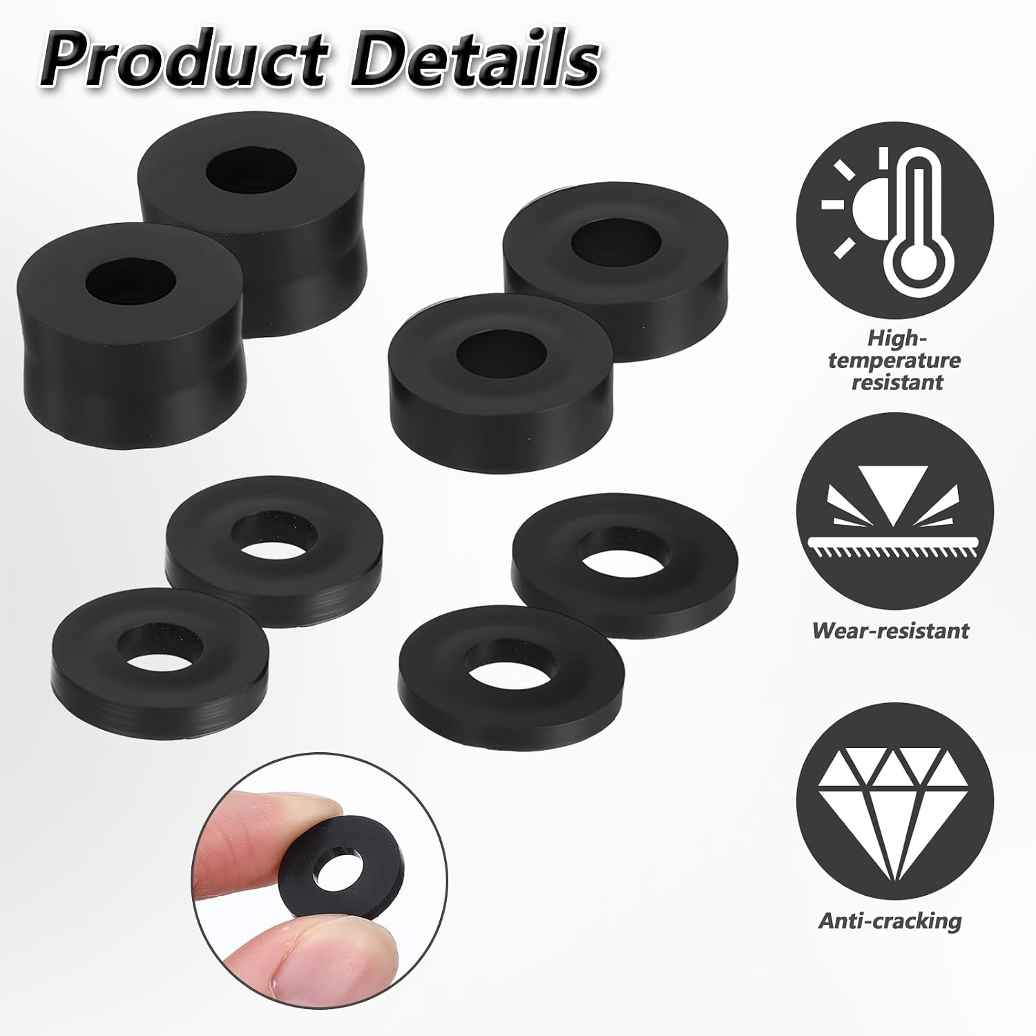 40PCS 4 Sizes Round Spacer Assortment Kit, Bushing, Spacers for Screws, Anti Vibration Spacer Bushings for Electrical Repair and Home Car Accessories