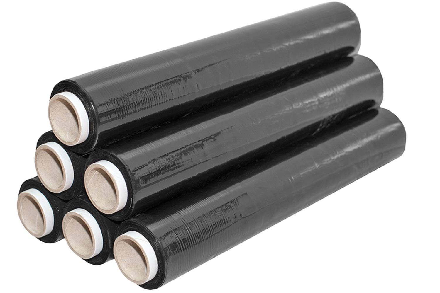 Lot de 6 Film étirable Film d’emballage 500 mm x 150 m 1,5 kg Noir
