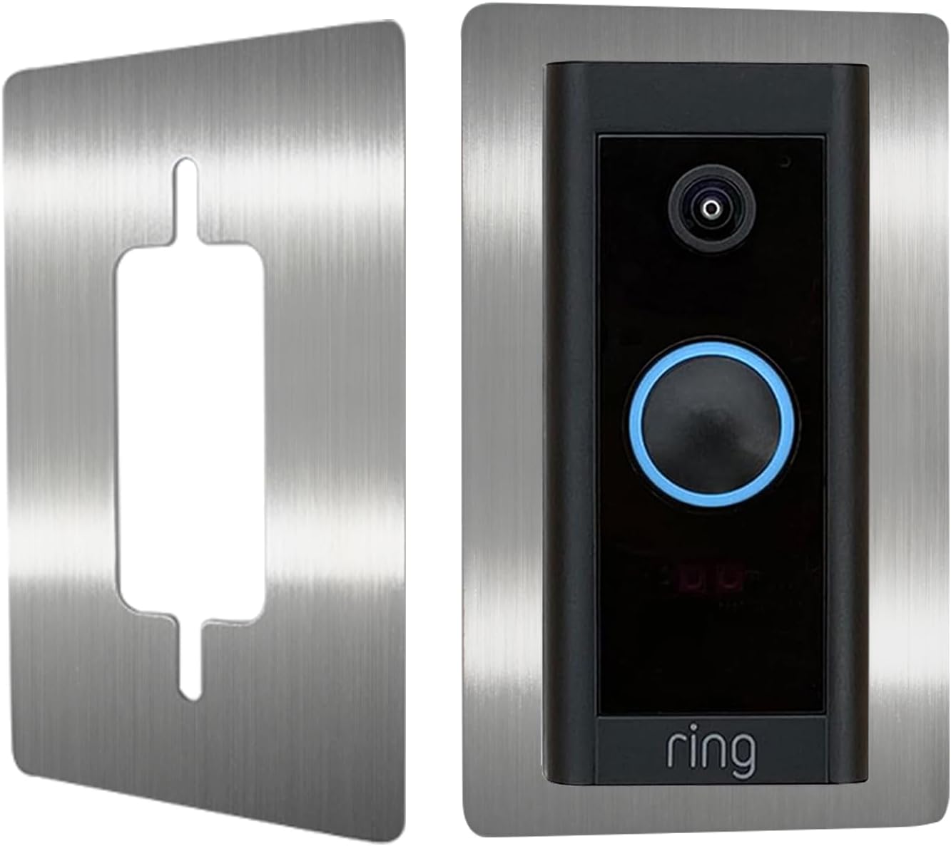 Stainless Steel Faceplate Suitable for Ring Video Doorbell Cable/Video Doorbell Wired, Bracket, Sign, Mount, Wall Plate for Wireless Bell, Silvery(T80)