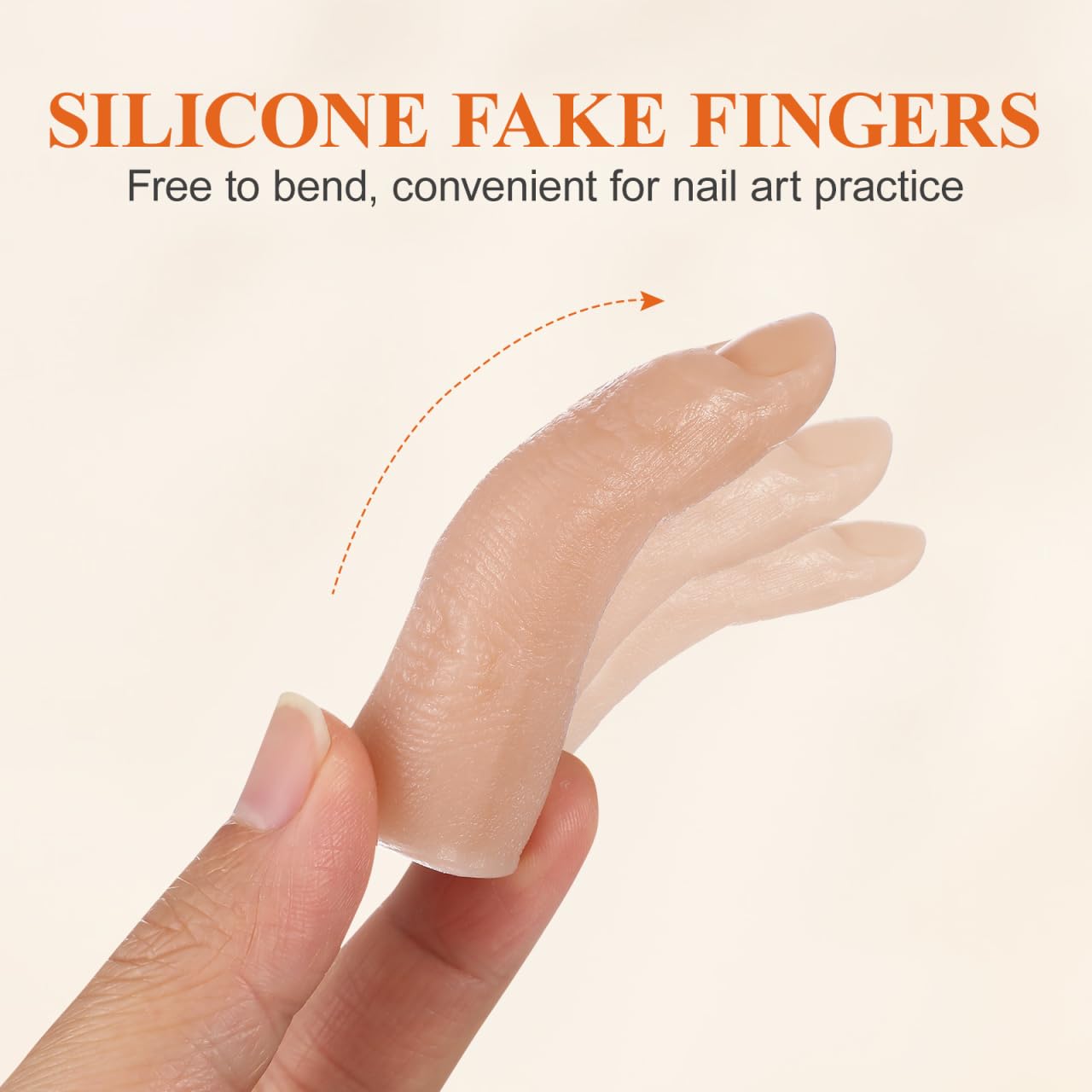 Healeved 3 Piezas Mano De Practicas De Uñas Manicura Práctica de Manos De Silicona Mano Artificial Manicura Completa Práctica De Manicura Entrenador De Práctica De Arte De Uñas Kit Manicura