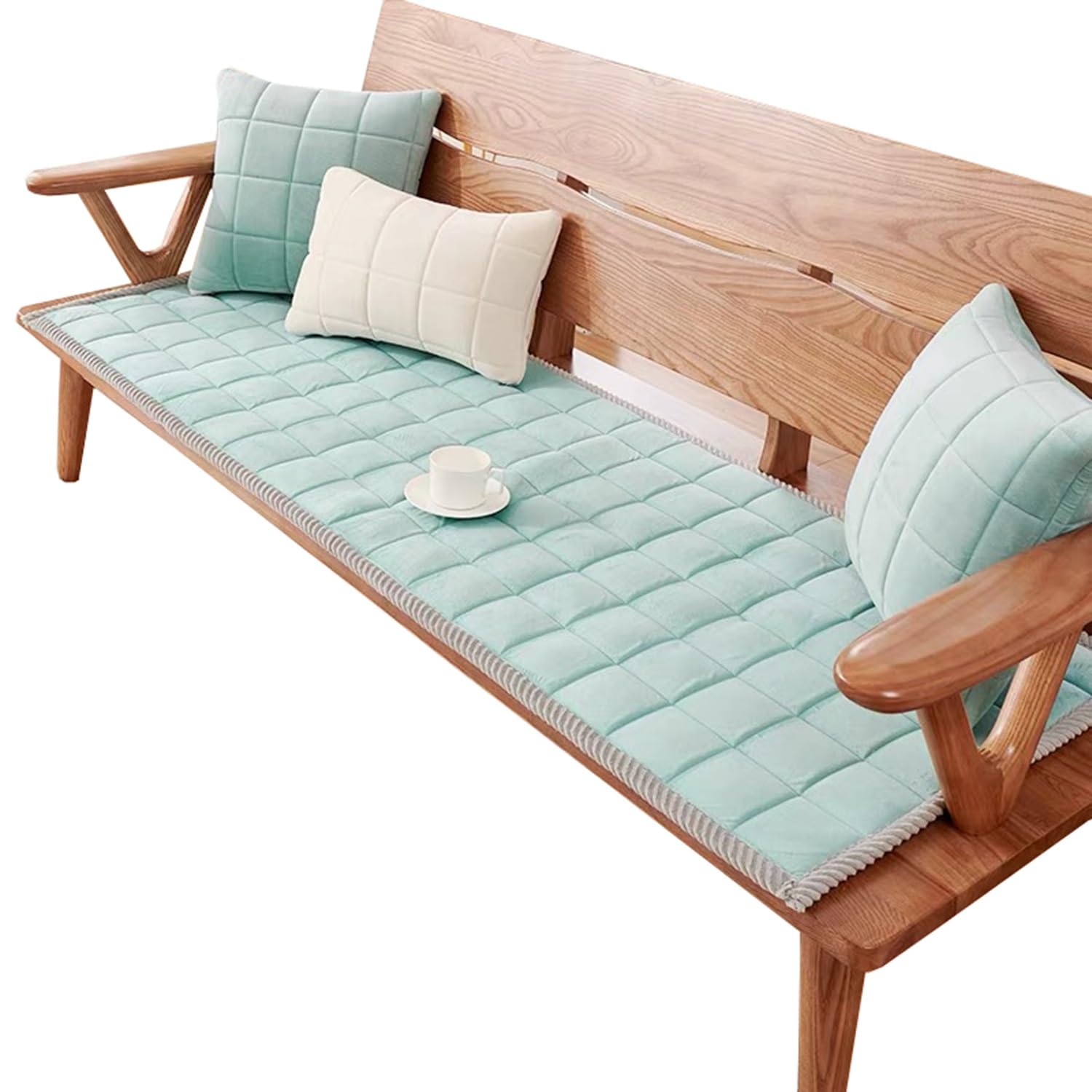 Bankauflage Sitzkissen – 60x210 Cm (23,6 X 82 Zoll) – Weicher Kristallsamt, Rutschfest & Maschinenwaschbar – Für Fensterbank, Gartenbank & Stuhl