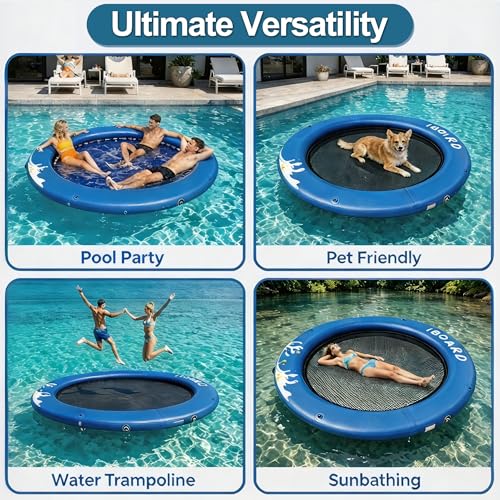 Inflatable Water Hammock Round - 8FT Duty Floating Dock with Mesh Bed, Quick Inflation Lake Pool Float for Adults, Multi-Purpose Water Raft by Rokia R - Image 4