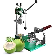 Hand Press Coconut Opening Machine, Coconut Peeling And Shelling Machine, Manual Tender Coconut Peeling Tool, Adjustable Height, Easy Clean, For Juice Bars, Fruit Shops & Home Use ThreeHandles