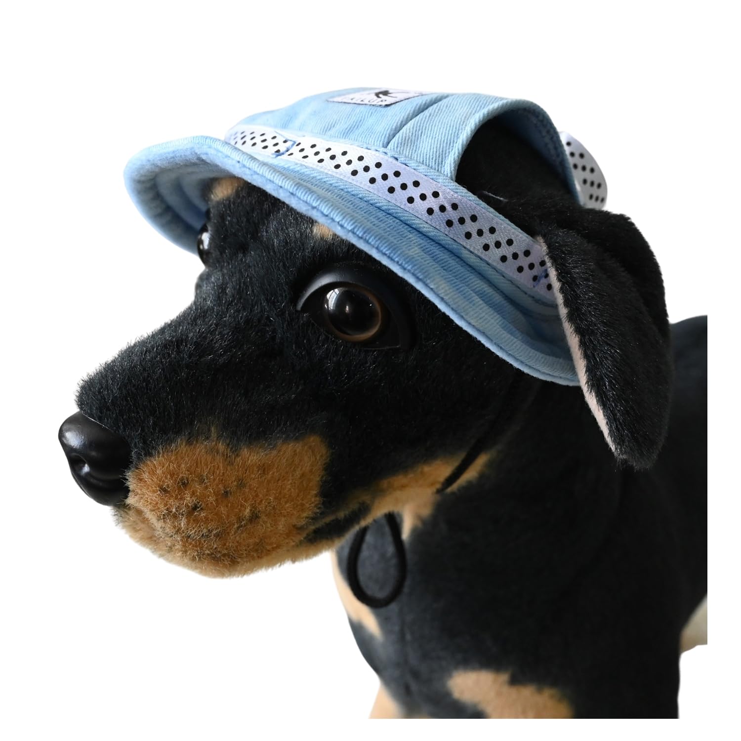 BT Bear Dog Hat - Breathable Round Cap with Ear Holes, Outdoor Travel Sun Protection Sport Hat for Small Dogs (Tie Dye Blue, L) — image 1