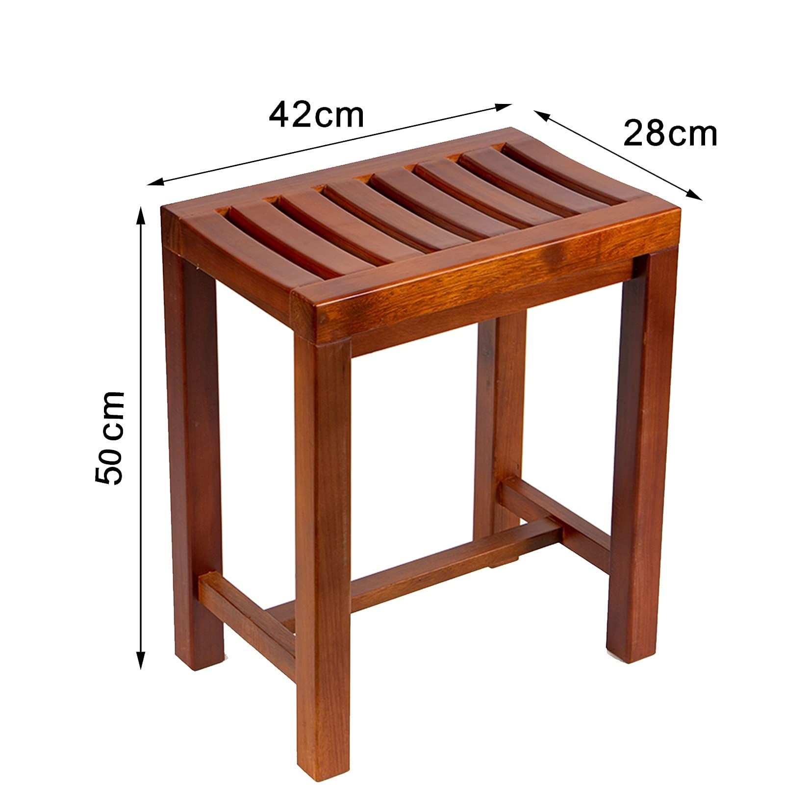 TBLOTYD Shower Stools Long Wooden Spa Bathtub Seat | Waterproof Bathing Chairs for Elderly Disabled | Multi-Function Pedal Stool for Kitchen Living Room Bathroom