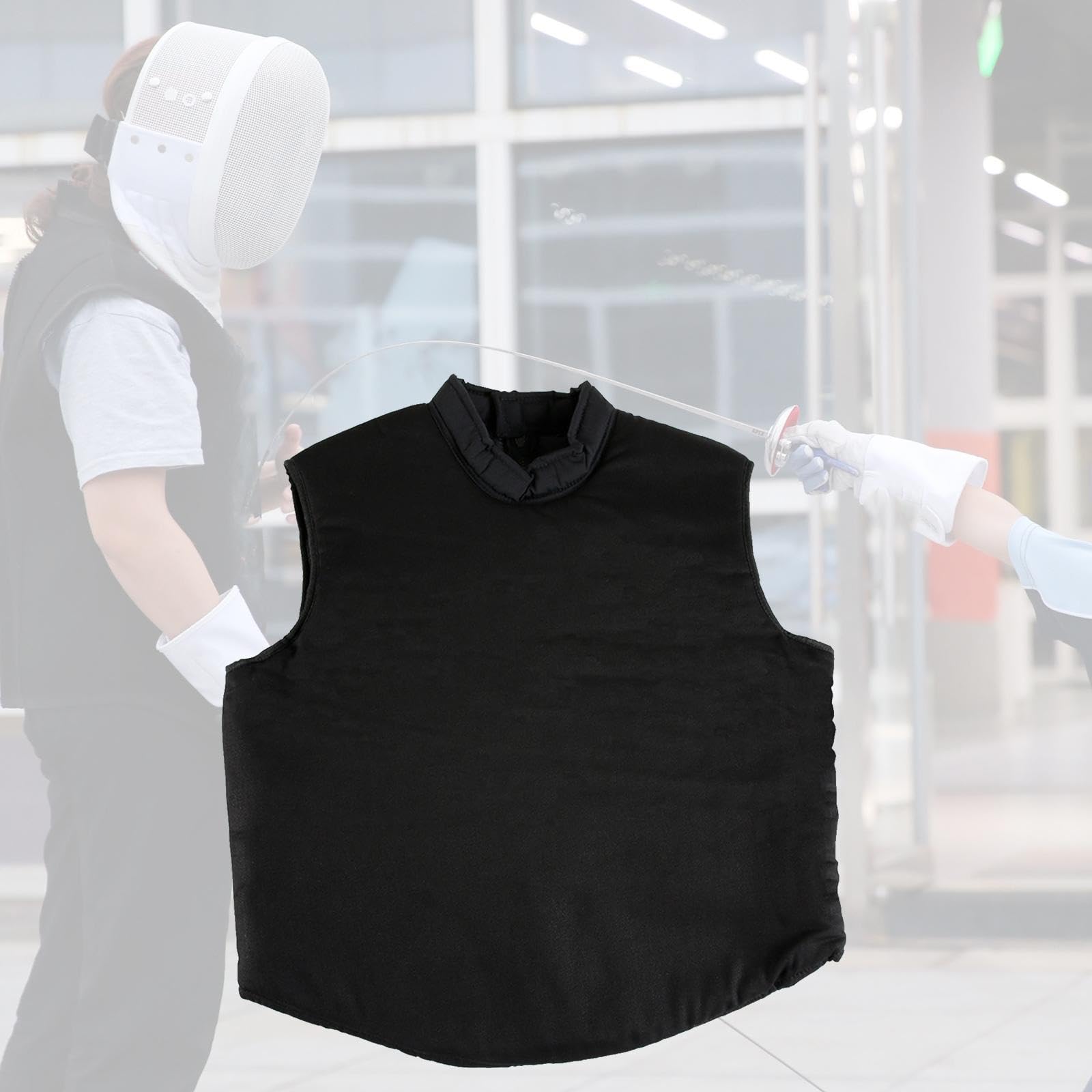 Menolana Fencing Tutor Vest,Black Fencing Uniform Guard Athletic Top Comfortable Protective Suit Sleeveless Jacket for Adults Training, M