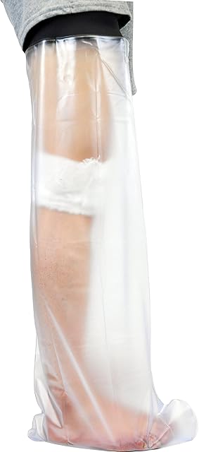 Sealcuff Waterproof Cast & Bandage Protector, Reusable Cast Cover for Shower Adult Arm, Leg, Foot - Watertight Seal (Adult Long Leg)
