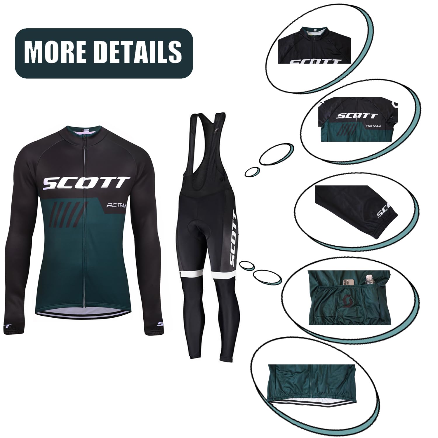 Vêtements De Cyclisme Hommes D'hiver Plein Vêtements Cyclisme Vélo Polaire Maillot Combinaison Vélo +Pantalon Rembourré Avec 3D Gel pad Respirant