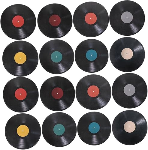16 calcomanías de pared de disco de vinilo retro para dormitorio, decoración de sala de estar, calcomanías de pared para discoteca retro fiestas