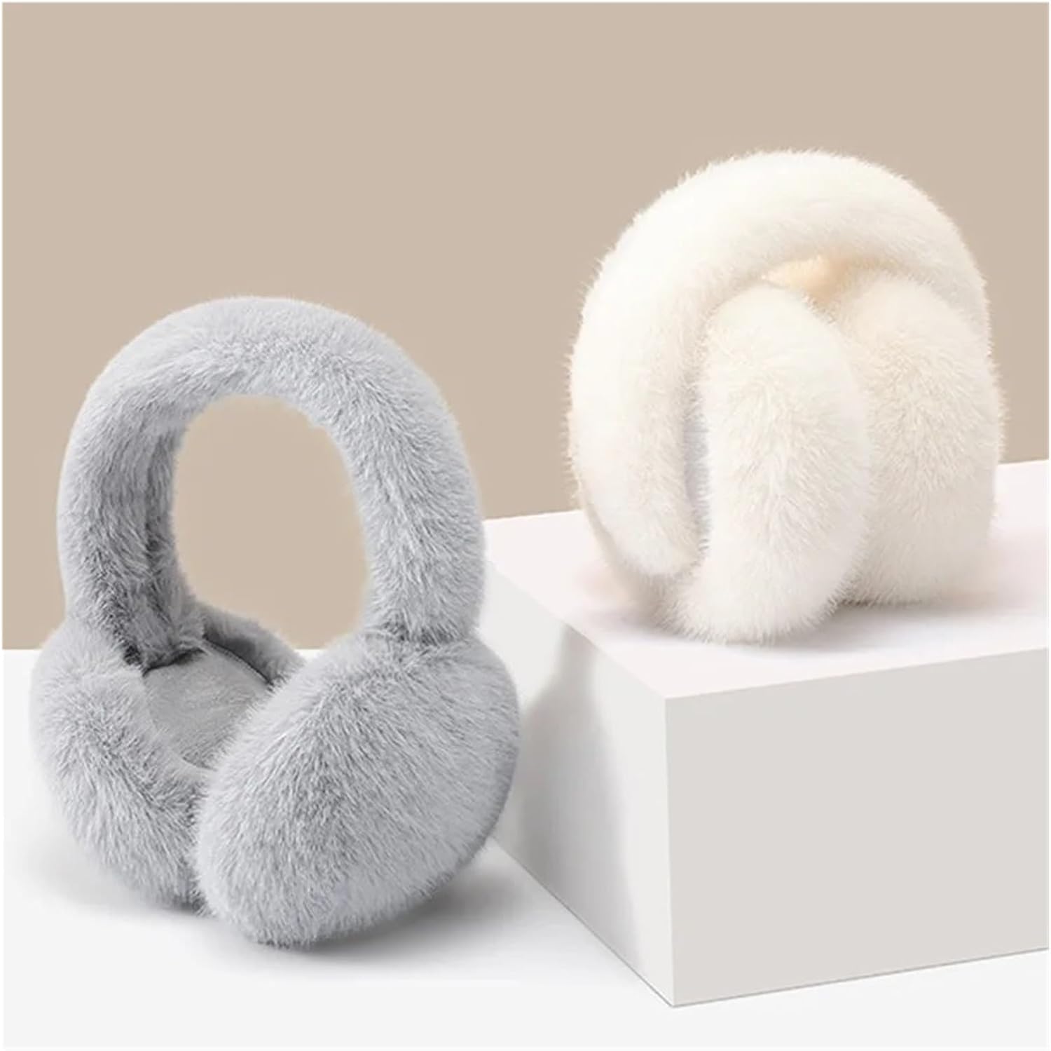 Soft Plush Ear Warmer Winter Warm Earmuffs，Compatible For Women Men Fashion Solid Color Earflap Outdoor Protection Ear-Muffs