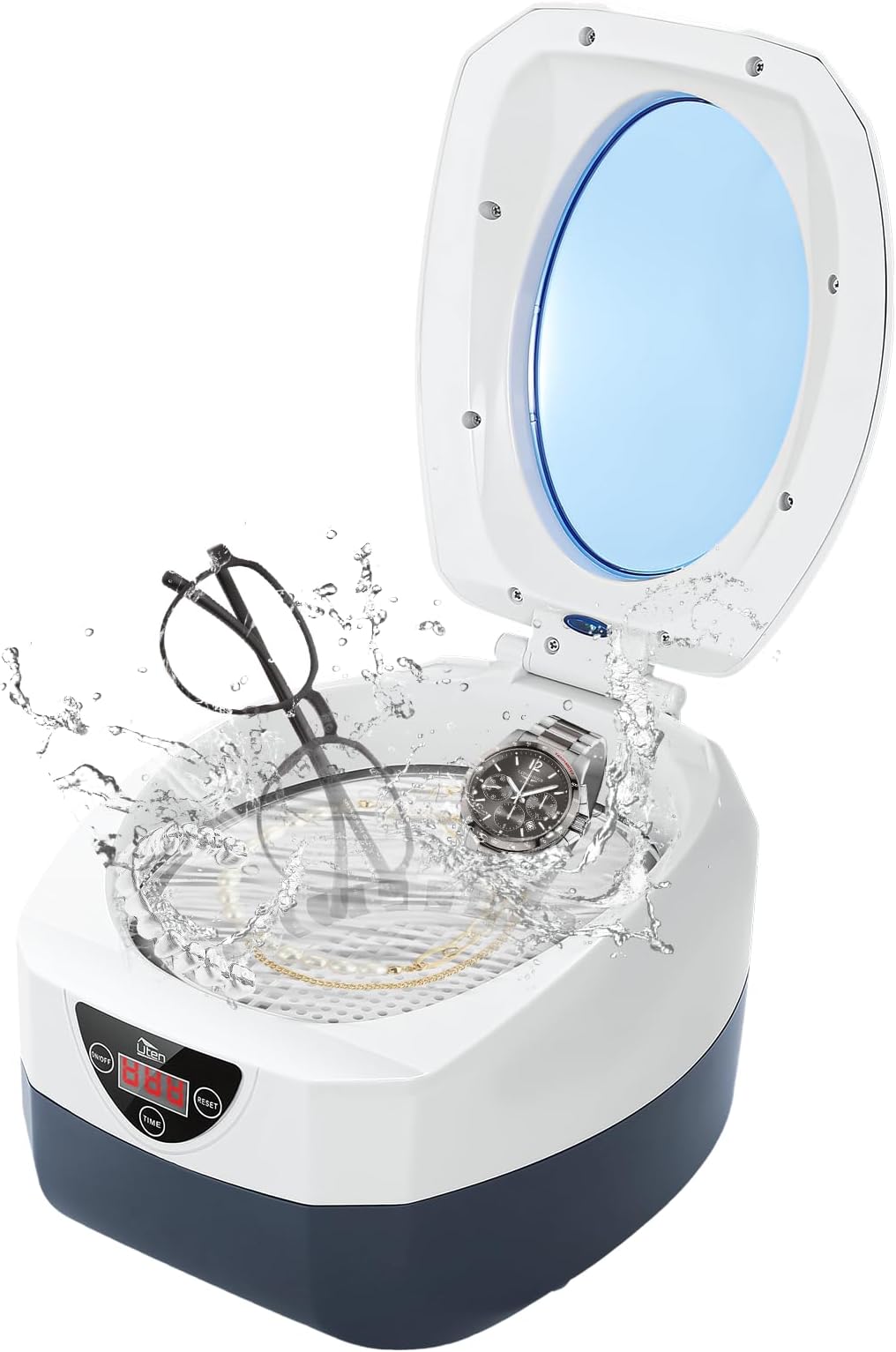 Uten 750mL Ultrasonic Cleaner Machine Portable for Jewellery Watches Dentures Glasses Coins
