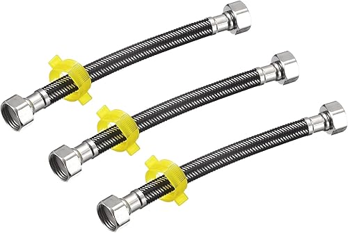 uxcell Conector de lĂnea de suministro de grifo, 3 piezas G12 hembra x G12 hembra de 28 pulgadas de largo trenzado 304 manguera de suministro de uxcell Conector de lĂnea de suministro de grifo, 3 piezas G12 hembra x G12 hembra de 28 pulgadas de largo trenzado 304 manguera de suministro de