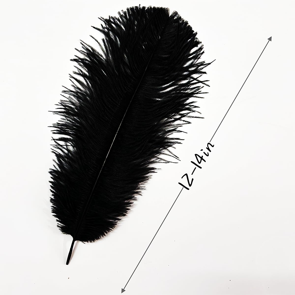 Lot de 20 plumes d'autruche naturelles 10-12 pouces (25-30cm) pour centres de table de mariage décoration d'intérieur (noir