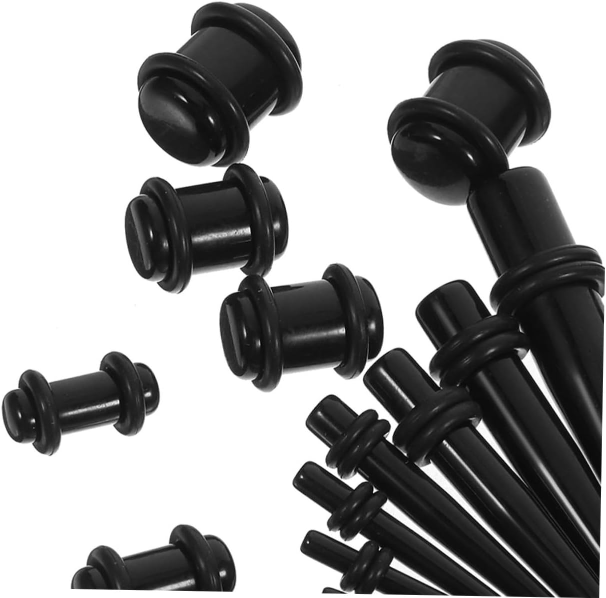 46pcs Earring Piercing Kit Ear Gauges Expander Set Stretching Plugs Tapers for Men Women