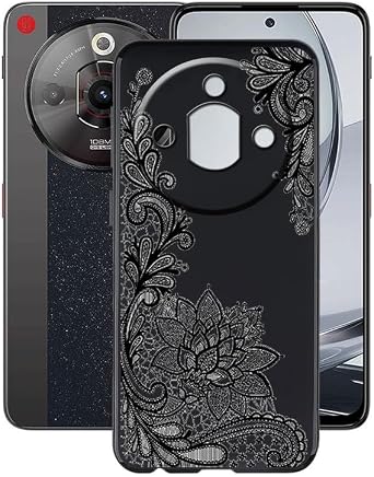 Phone Case for Nubia Focus Pro 5G 6.72", TPU Shockproof Bumper Shell, 360 Drop Protection Shell Ultra-Thin Soft Silicone Cover for Nubia Focus Pro 5G - Black Rose