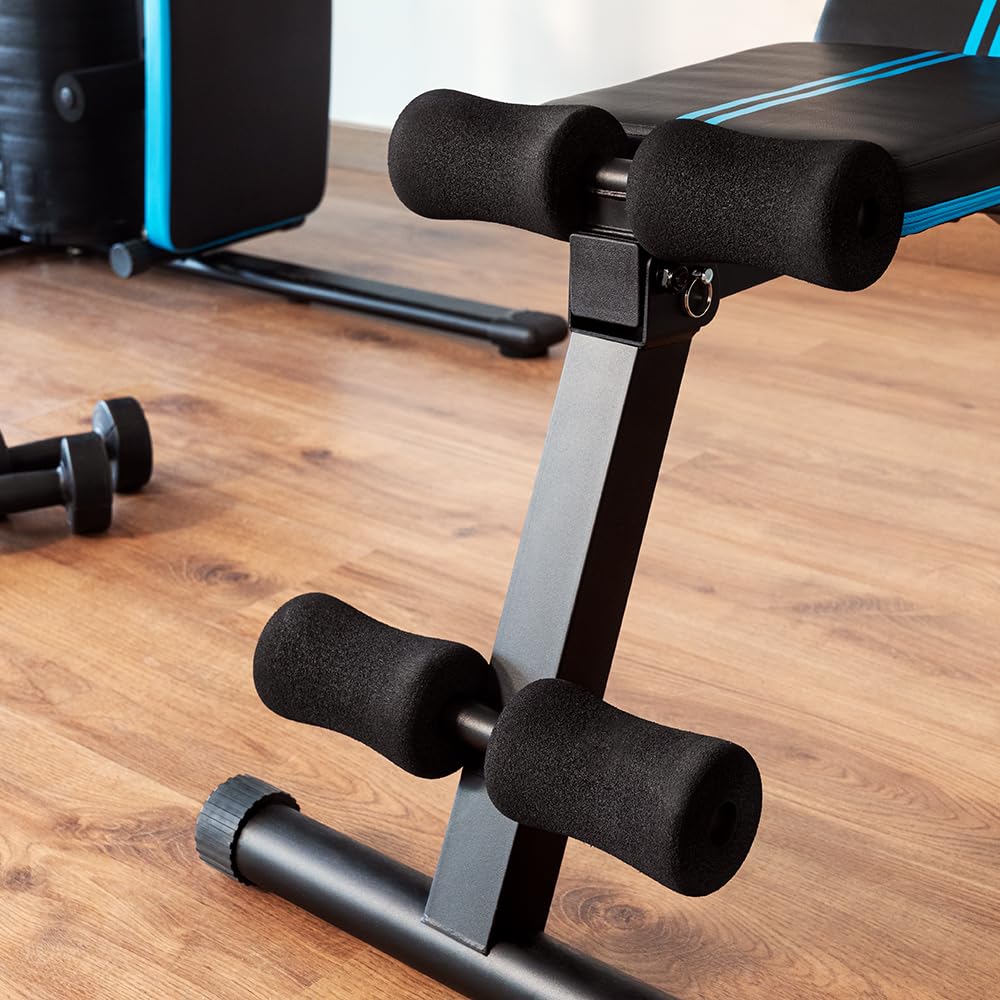 Cecotec Banco Musculación Plegable y Acolchado, Gimnasio en Casa, Drumfit Setup 7000. Ajustable en 7 Niveles, Reclinable hasta 180º, Almohadillas Antideslizantes, Entrenamiento Cuerpo Completo