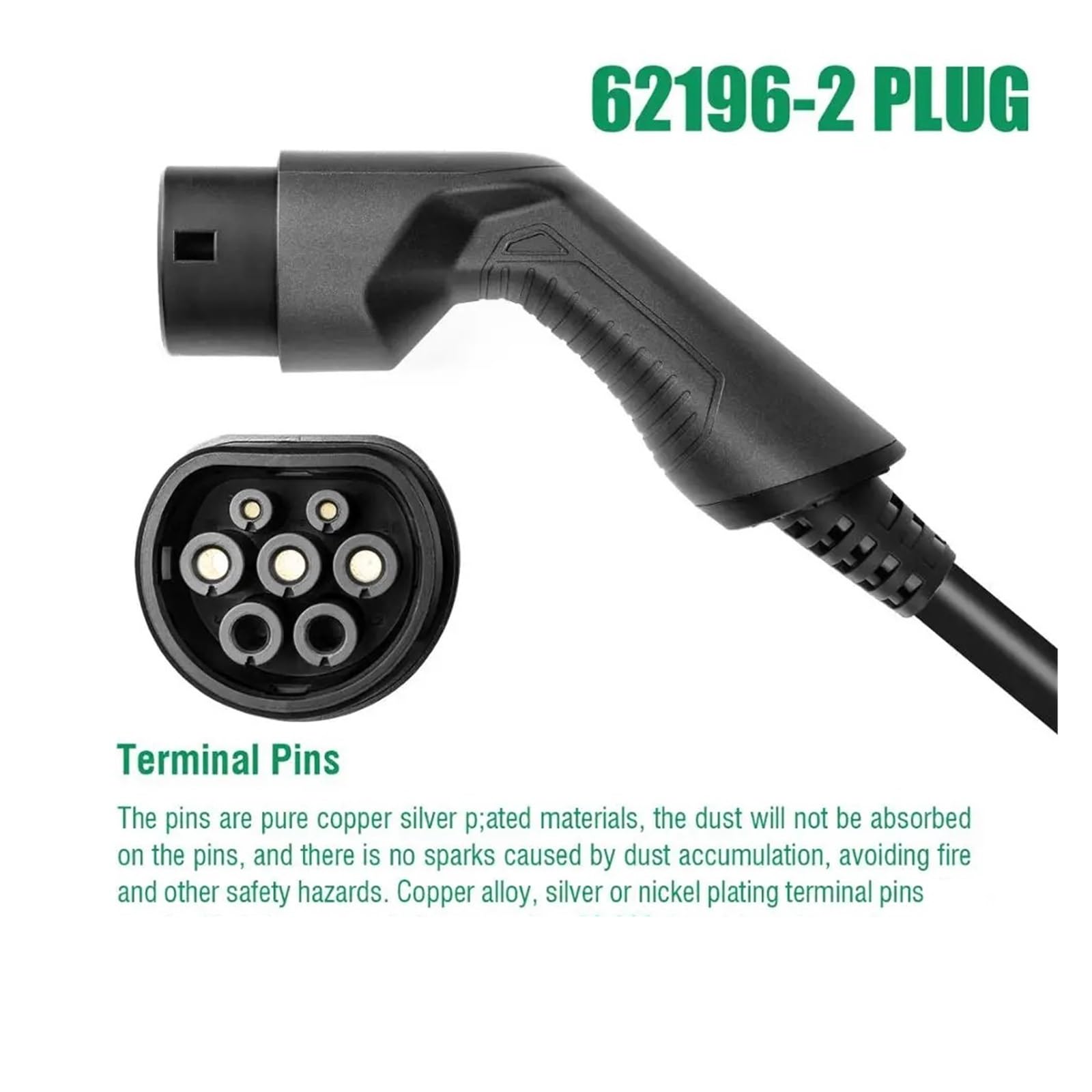 Amazon | タイプ2 電気自動車 EV 充電ケーブル 1相 32A メス-オス 5M