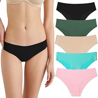 Sponsored Ad - 6 Pack Women‘s Seamless Underwear Cheeky Hipster No Show Invisible Comfortable Panties, Multicolor