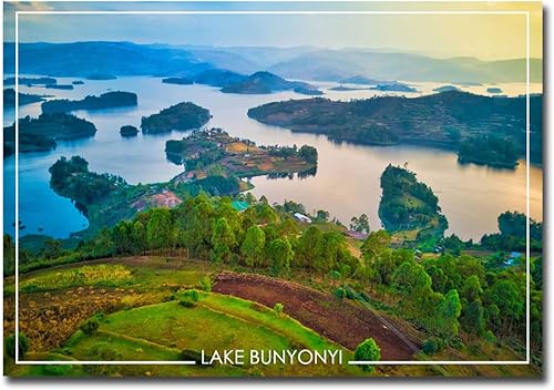 Lake Bunyonyi in Uganda - Imán de nevera tamaño 2.5 x 3.5 pulgadas Lake Bunyonyi in Uganda - Imán de nevera tamaño 2.5 x 3.5 pulgadas