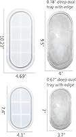 Vista 2 de Moldes ovalados de silicona ovalados para bandeja de hormigón y joyería, 2 tamaños