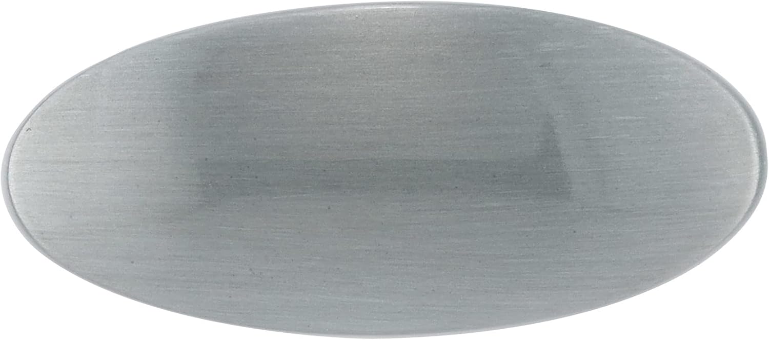 Richelieu Hardware BP73116242 Harlem Collection 1 11/16-inch (43 mm) x 3/4-inch (19 mm) Brushed Pewter Modern Cabinet and Drawer Oval Knob for Kitchen, Bathroom, and Furniture