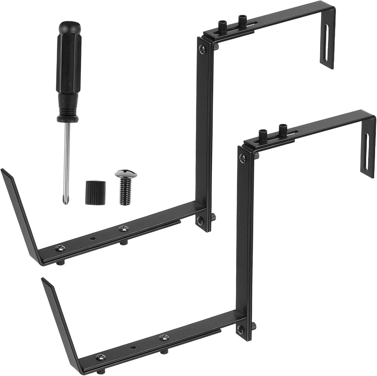 POPETPOP 2pcs Sturdy Metal Flowerpot Hooks Planter Bracket for Outdoor Indoor Railings Gardens