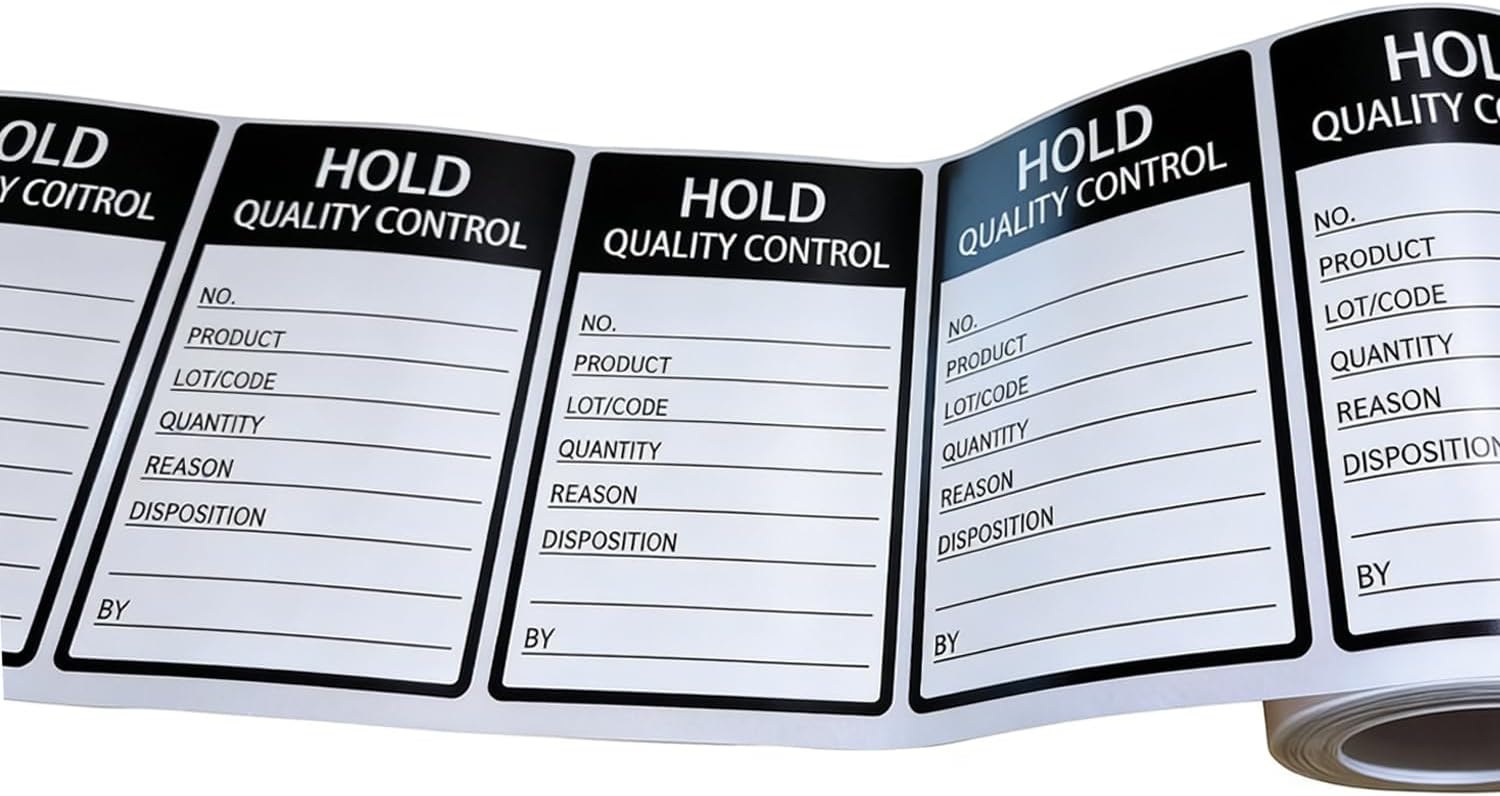 Hold Quality Control Labels,200 pcs 3x5 inch for Warehouse Shipping inspect