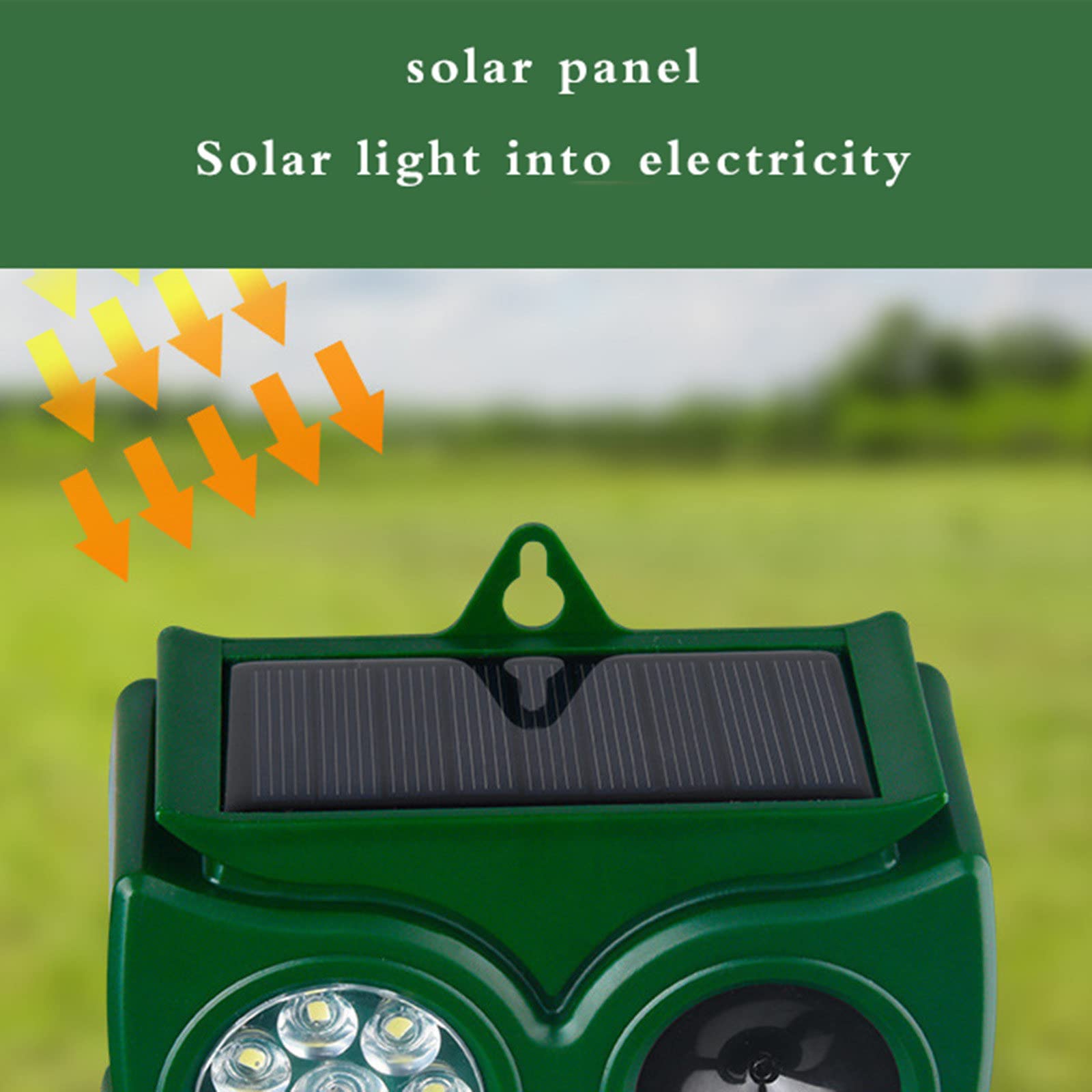 Solarny środek odstraszający myszy Zewnętrzny środek odstraszający zwierzęta o dużej mocy Fabryka hodowli Odstraszacz na podczerwień,14LED