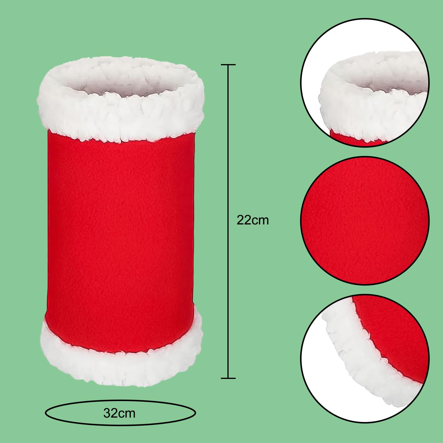 RmKbe 4pcs Christmas Horse Leg Wraps Faux Fur Polyester Standing Wraps Red Soft Horse Leg Sleeves Horse Costume Accessories for Horse Christmas Costume - Image 2