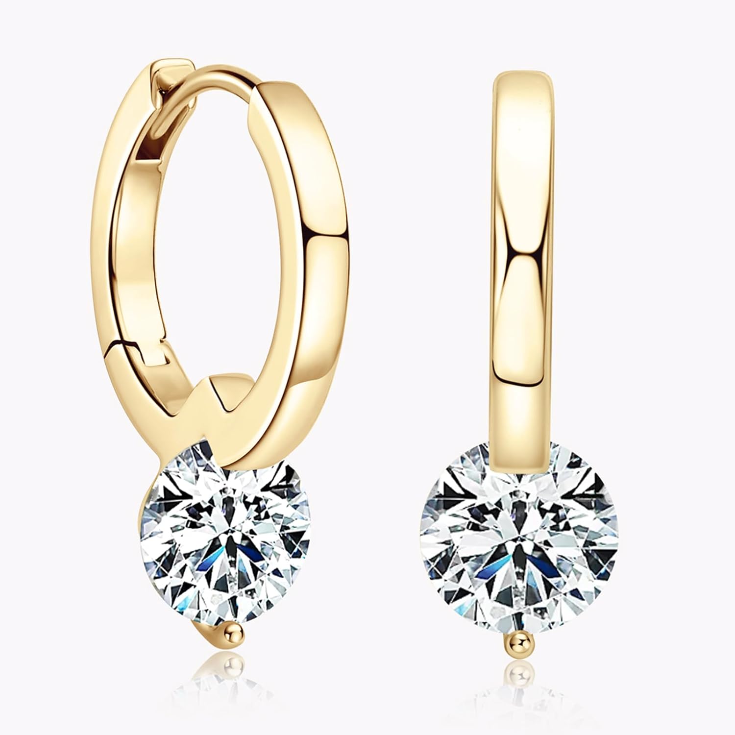 1CT Moissanite Hoop Earrings D Color VVS1 925 Sterling Silver Drop Huggie Earrings for Women Mom Wife Birthday