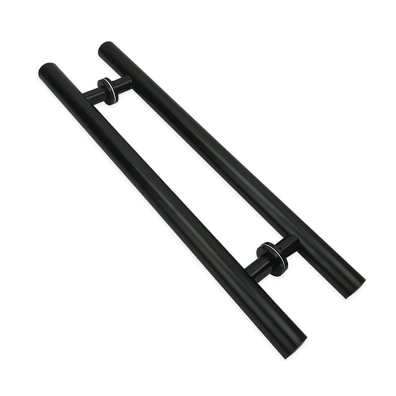 UGZPWQLNX Stainless Steel Round Tube Glass Door Handle, Stainless Steel Round Tube Sliding Barn and Office Glass Door Handle, Black, 600-1200mm(Length800mm)