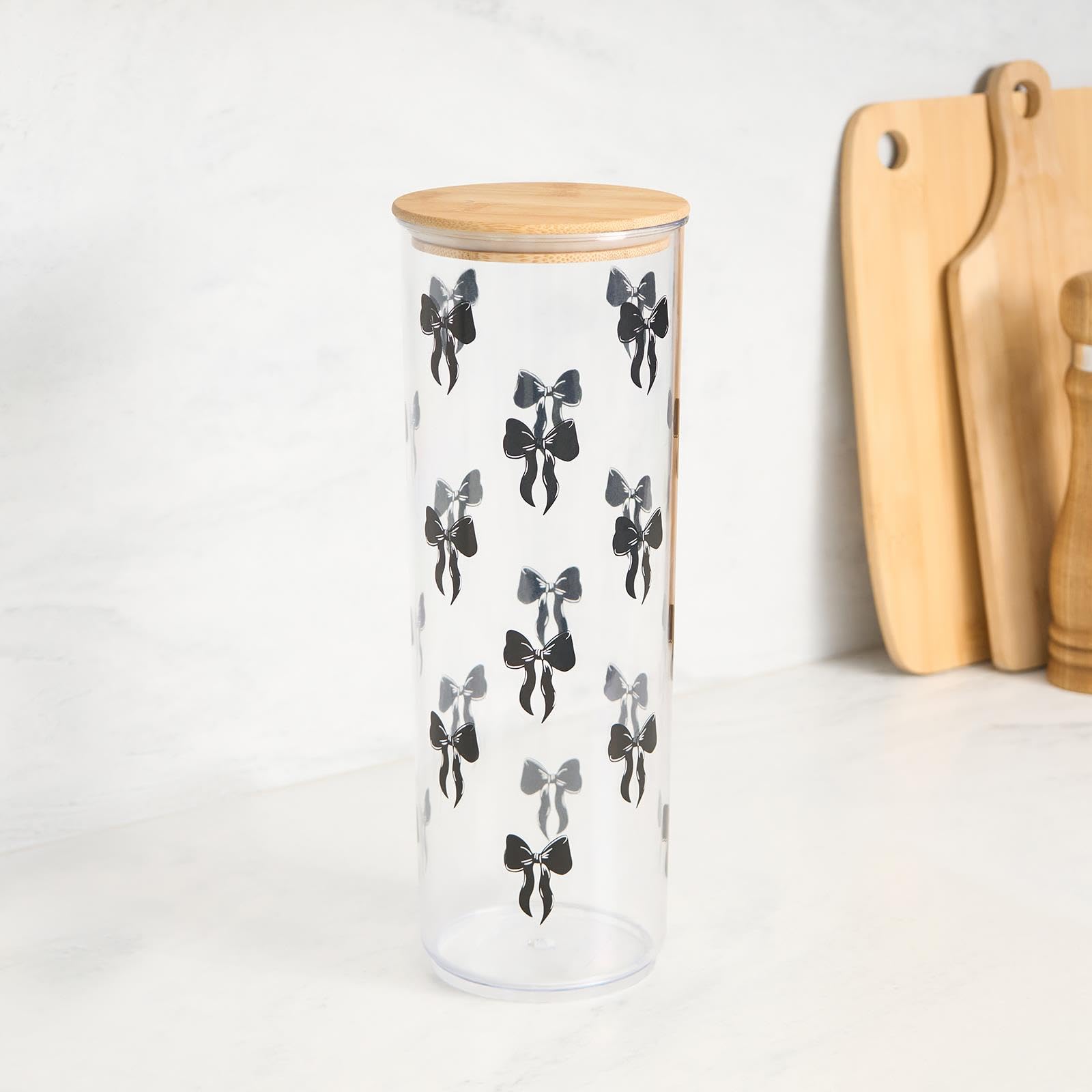 Ohs Bows Food Container Airtight Bamboo Lid Kitchen Storage JarTall from B&Q