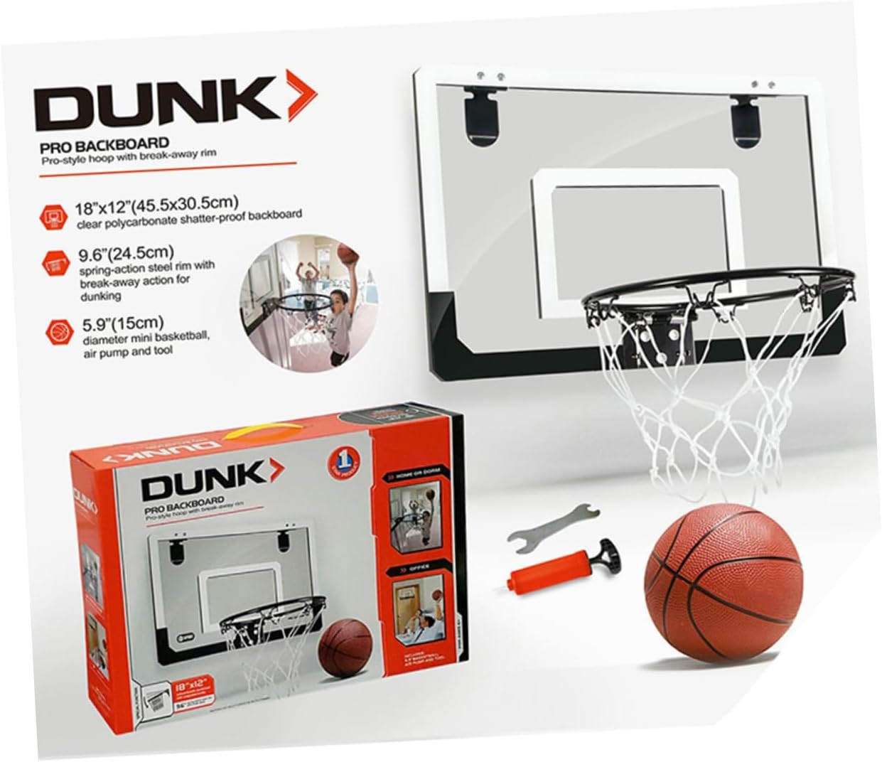 1pc Indoor Basketball Door Hanging Basketball Board Mini Hoop Easy Assembly for Boys and Girls Adults