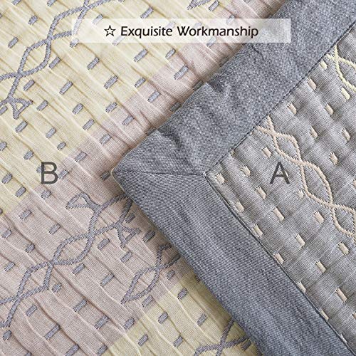 Heather Touch Queen Blanket Tencel Quilted Blanket 90X90 Cotton Comfy Bedspread Soft Lightweight Breathable Blanket Gray #TOP3