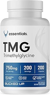 Bucked Up TMG Capsules | Trimethylglycine Supplement - TMG Betaine | 750mg Per Serving | On The Go, Gluten Free, Non GMO, Third Party Tested - 200 Servings (200 Capsules)