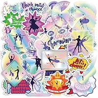 XIHIRCD 50pcs Creative Dance Stickers, Cute Ballerina Stickers, Multicolor, Cartoon Pattern, Vinyl Material, Perfect for Laptop, Water Bottle, Mirror & More