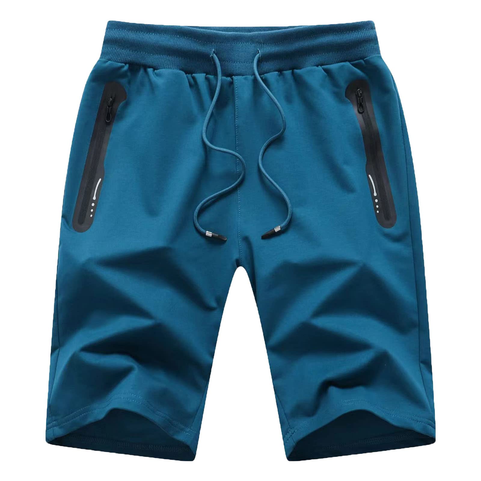 JustSun Sport Shorts Kurze Hosen Herren Baumwolle Mit ReißverschlussTaschen