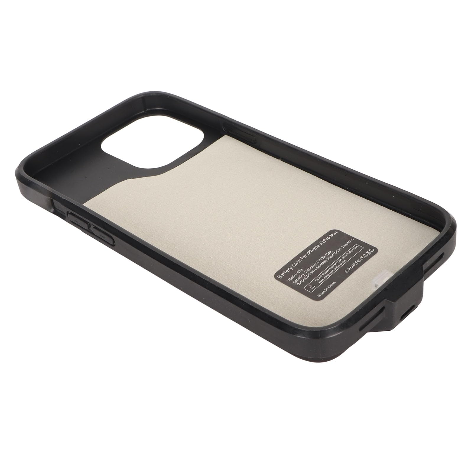 6.7in 5500mAh Battery Case per IPhone 12 Pro Max (BLACK)