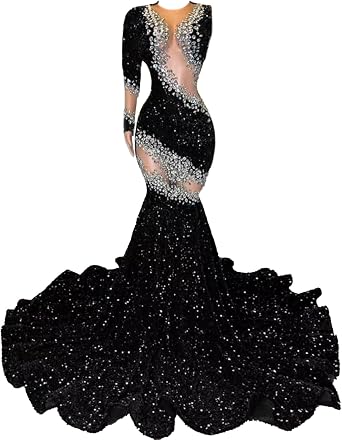 One Sleeve Royal Blue Sequined Mermaid Evening Dress Prom Dress Crystal Celebrity Pageant Church Train Gown