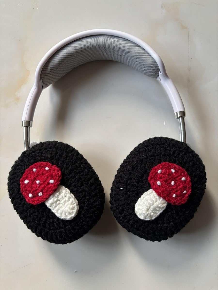 Hosootan Crochet Headphones Cover (D, Brownish Red)