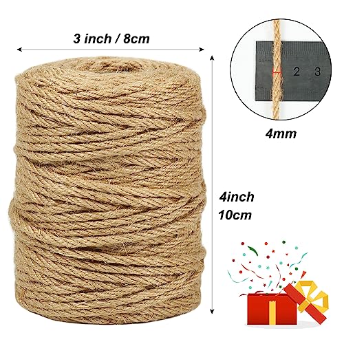Tenn Well Jute Twine, 164 Feet 4Mm Natural Garden Twine, Brown Twine Rope For Gardening, Crafting, Gift Wrapping, Packing And Holiday Decorations #TOP3