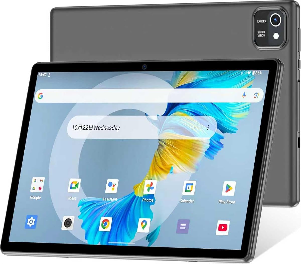 HNVHNV Tablet 10 inch Android 13 Tablets, 6GB RAM 32GB ROM, Quad-Core Processor, 1280x800 LCD Touch Screen, WiFi, GMS, Dual Camera, Bluetooth, 6000mAh Battery (Black)
