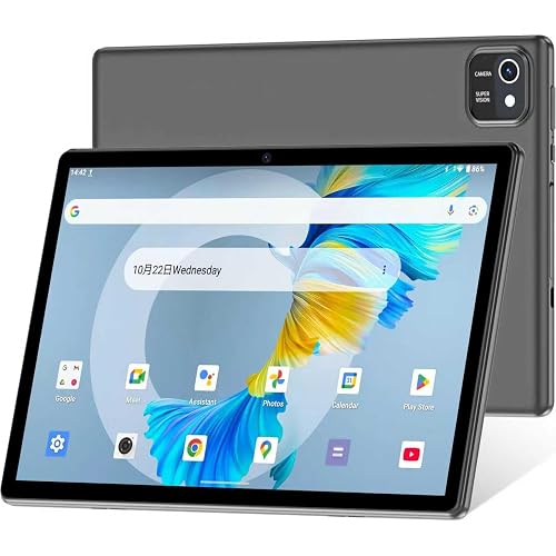 HNVHNV Tablet 10 inch Android 13 Tablets, 6GB RAM 64GB ROM, Quad-Core Processor, 1280x800 LCD Touch Screen, WiFi, GMS, Dual Camera, Bluetooth, 6000mAh Battery