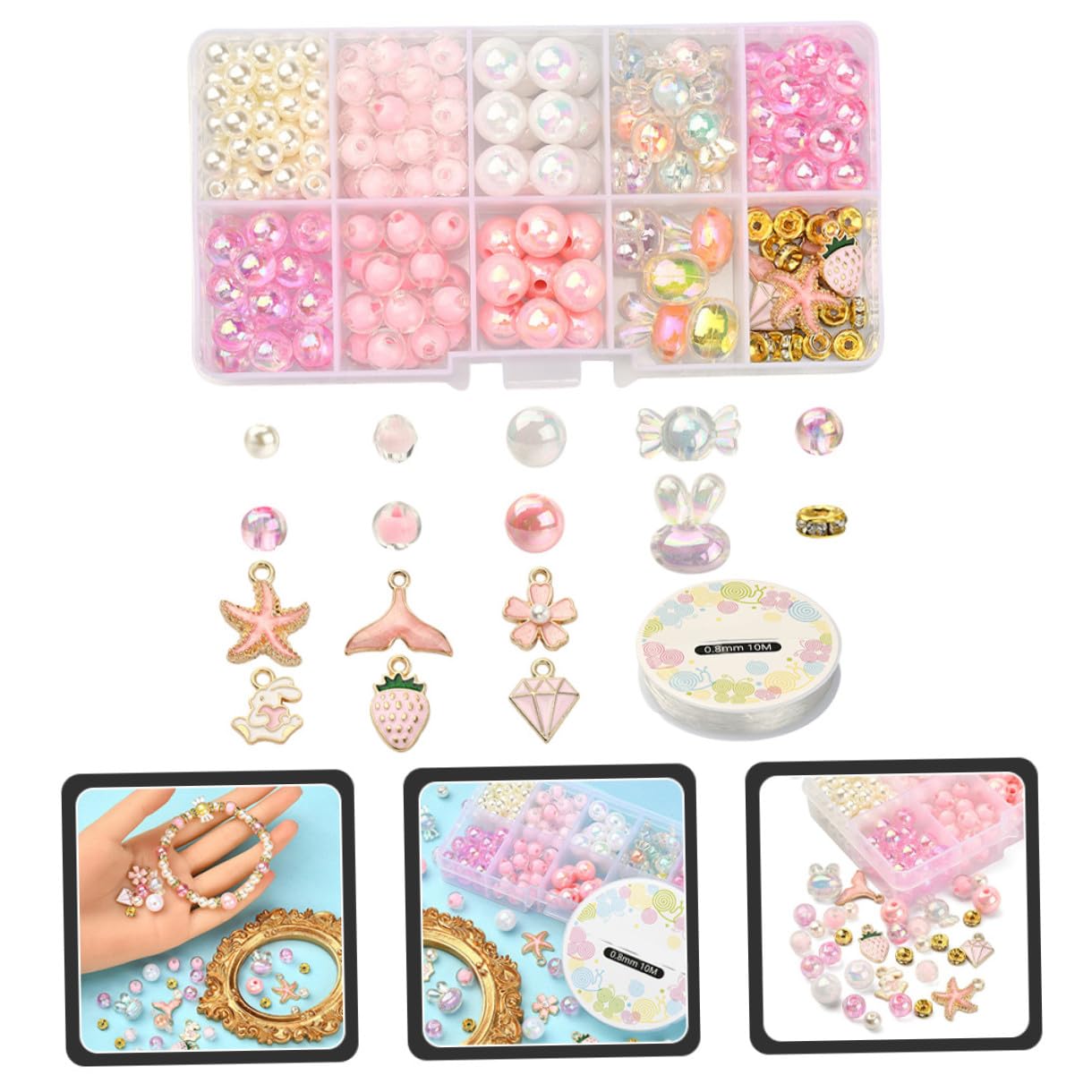 Operitacx 4 Set Materiale Che Borda Kit Braccialetto Di Perline Kit Braccialetto Di Perline Che Fanno Materiale Per La Creazione Di Gioielli Che Borda Forniture Creazione Di