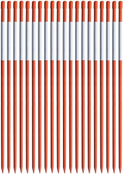 20Pcs 5/16" Driveway Marker Reflective Driveway Poles Fiberglass Snow Stakes with Reflective Tape for Easy Visibility at Night 4Ft-20Pcs-Orange